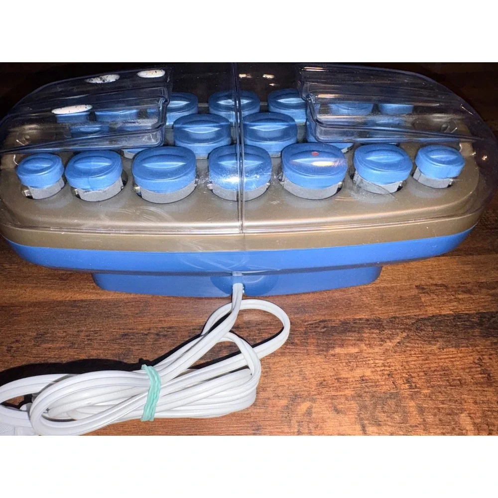 Conair Ion Shine Instant Heat Hair Setter 20 Ceramic‎ Rollers Blue Gold Tested